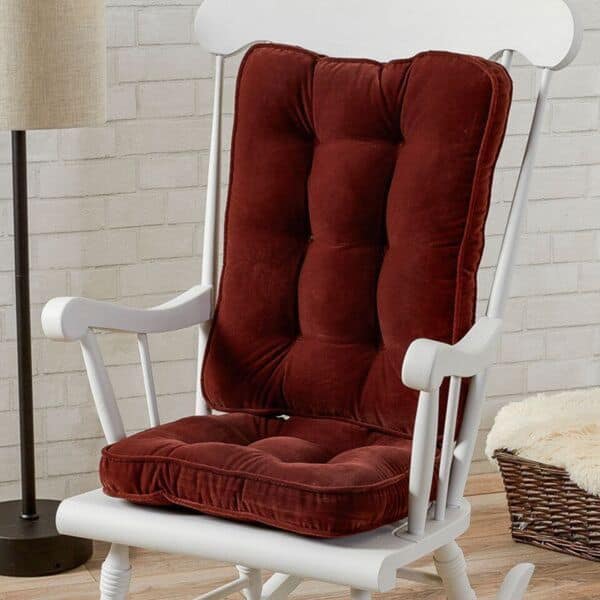 Burgundy Hyatt 2-Piece Reversible Rocking Chair Cushion Set