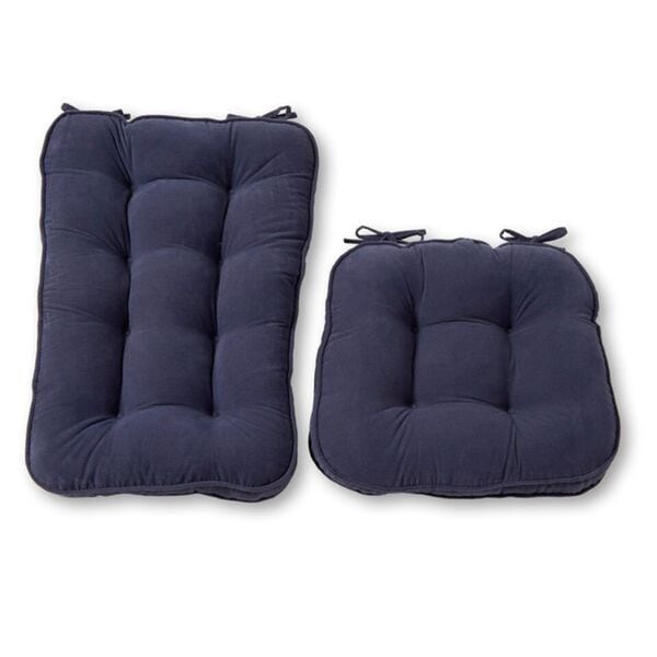 Denim Hyatt 2-Piece Reversible Jumbo Rocking Chair Cushion Set