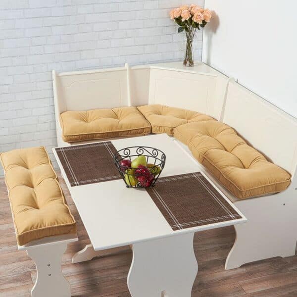 Greendale Home Fashions Buttercream Hyatt 4-pc. Nook Cushion Set