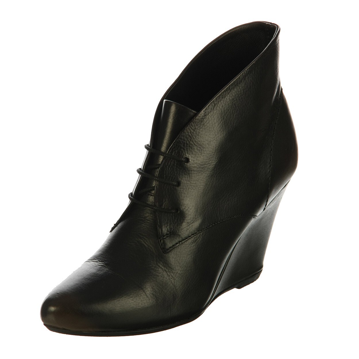 all black wedge booties