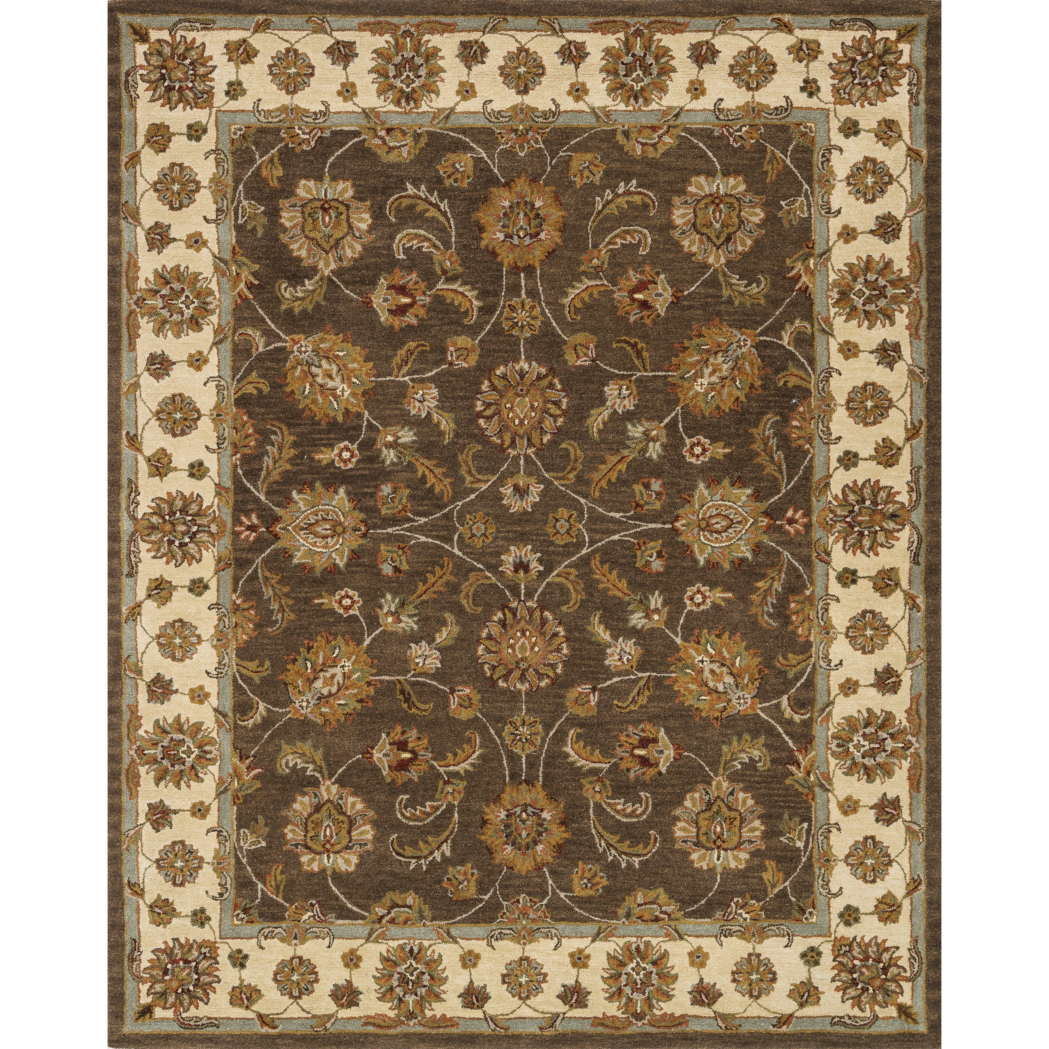 Hand tufted Mason Brown/ Beige Wool Rug (8 X 11)