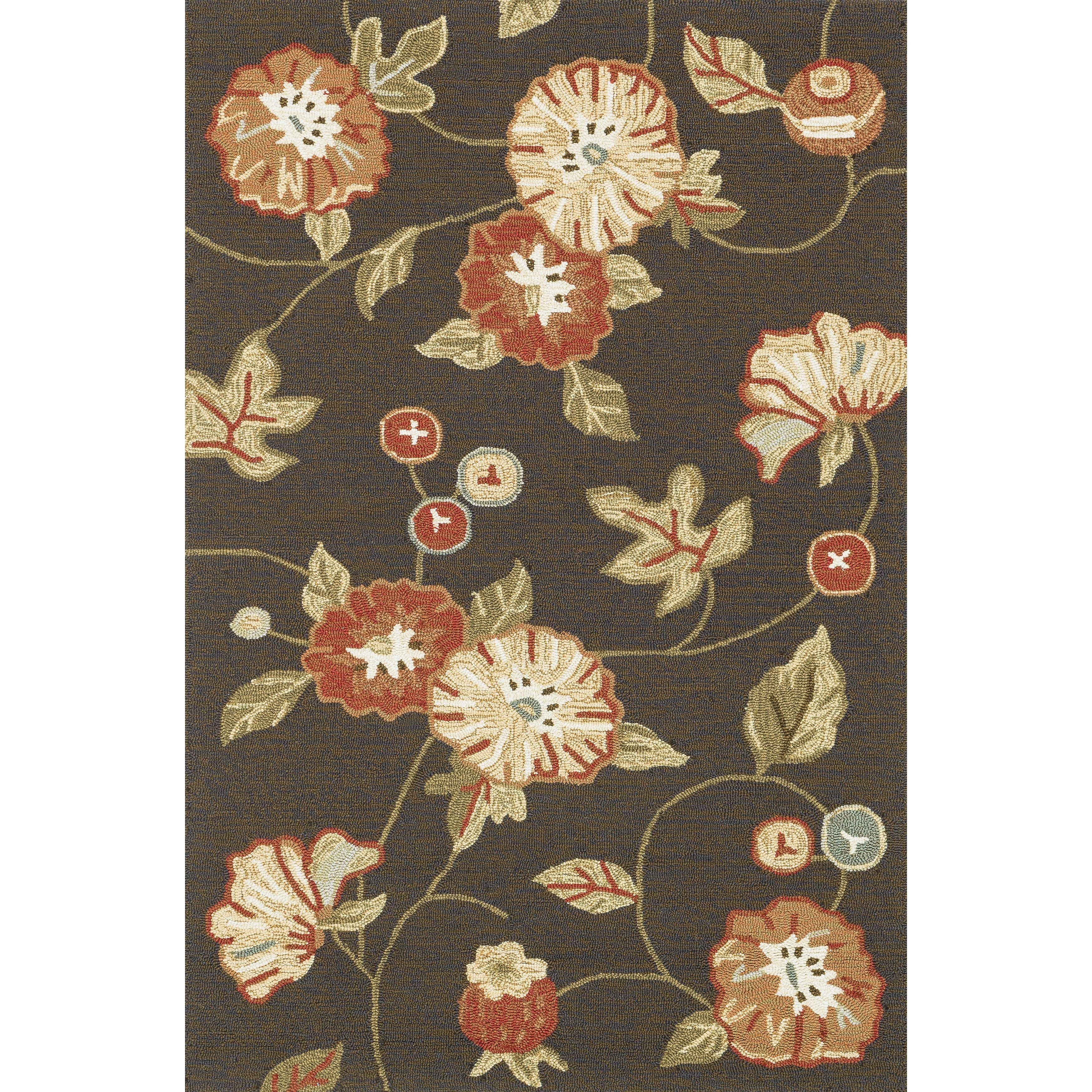 Hand hooked Charlotte Coffe Rug (36 X 56)