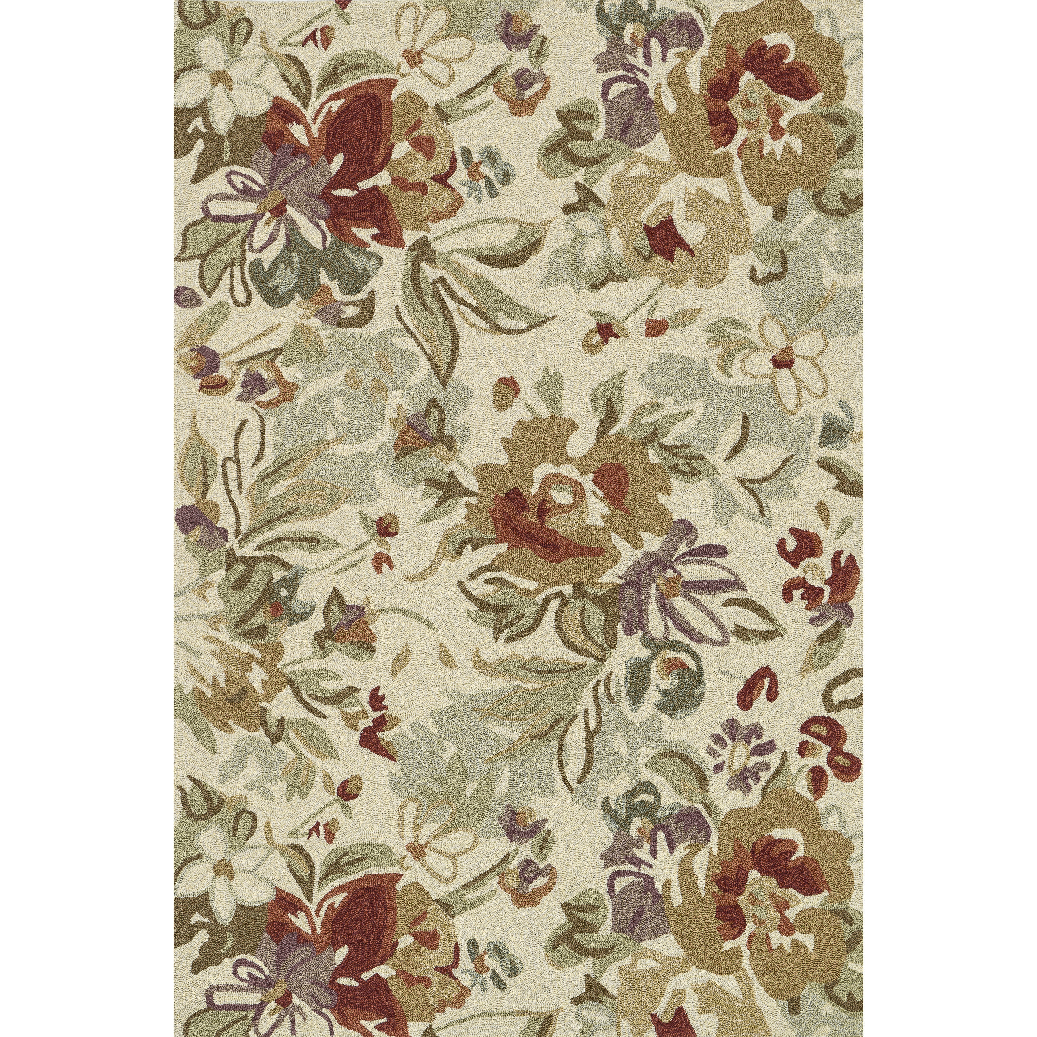 Hand hooked Charlotte Ivory/multi Rug (76 X 96)