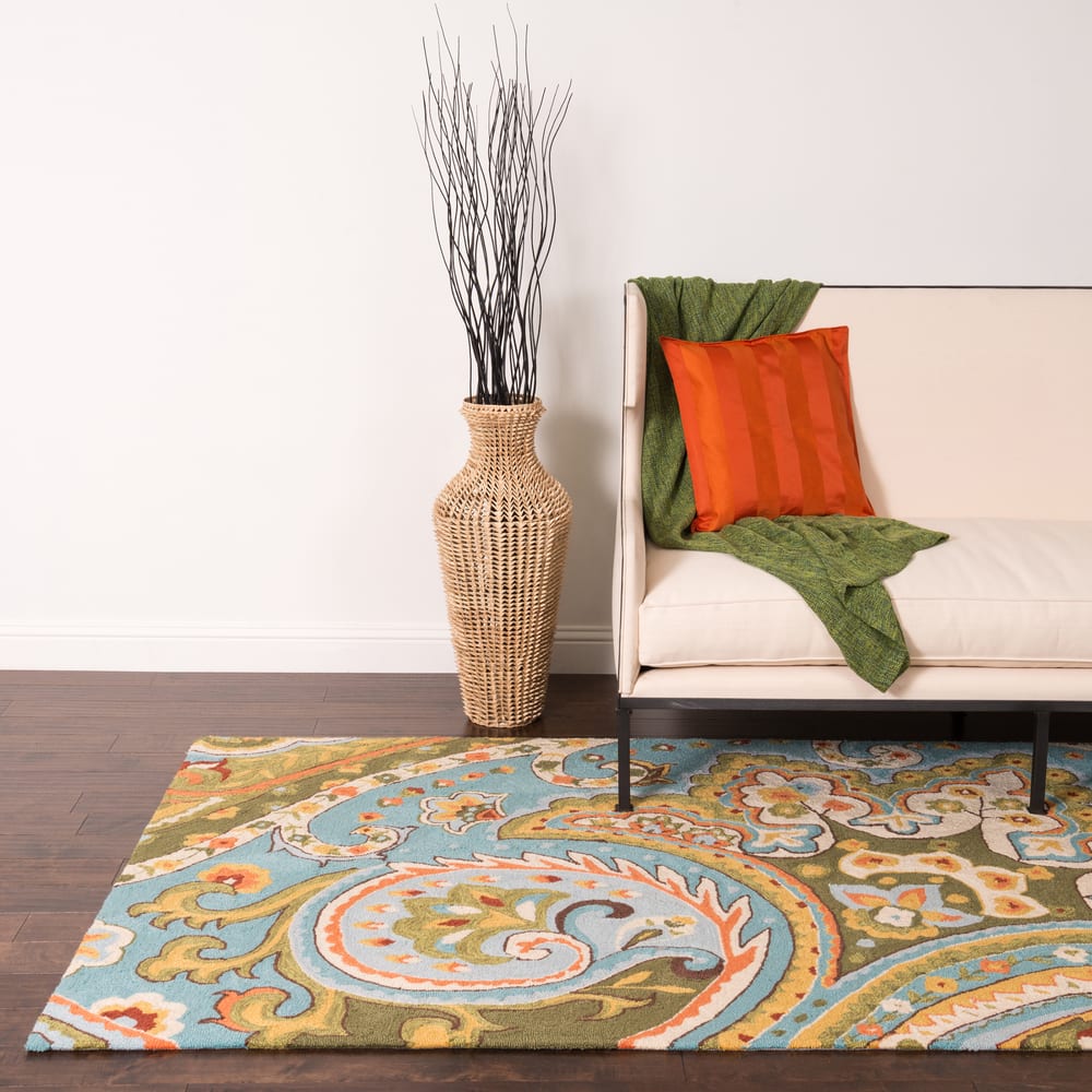 Alexander Home Valentina Hand-hooked Paisley and Floral Area Rug