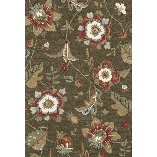 Hand-hooked Charlotte Dark Olive Rug (3'6 x 5'6)