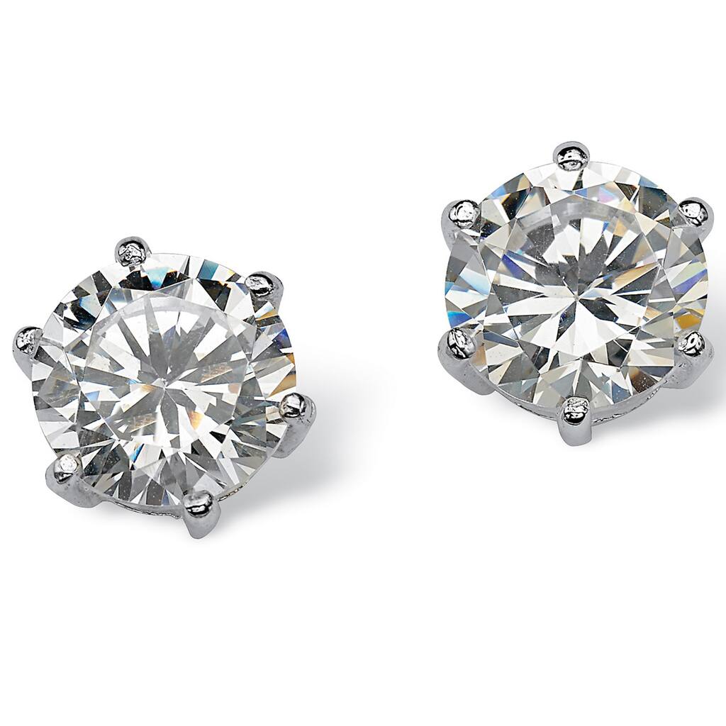 5.00 TCW Round Cubic Zirconia Sterling Silver Stud Earrings Classic CZ