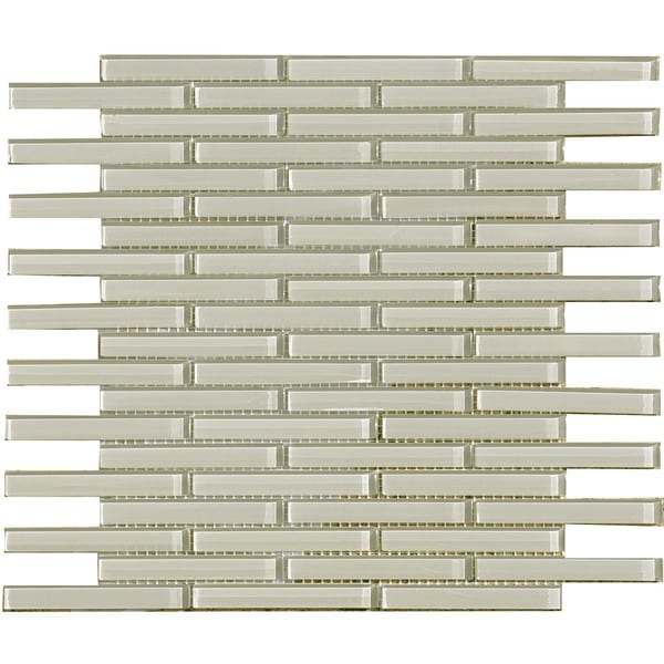 Smoke 0.5x4 inch Shiny Glass Tiles (Pack of 11)