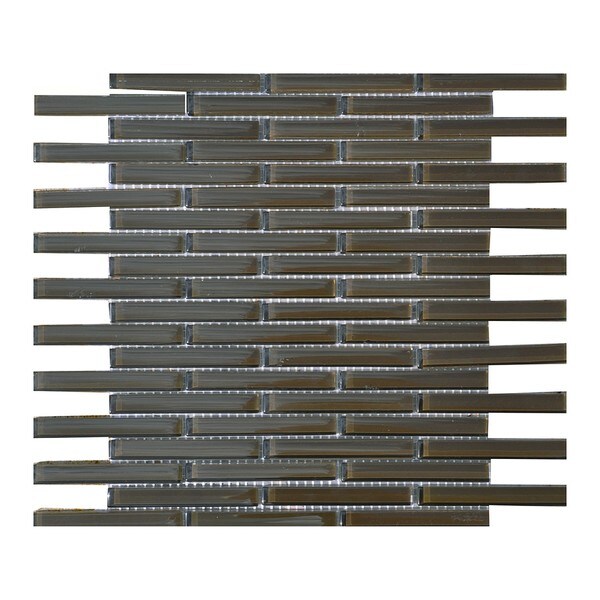 Espresso Brown 0.5x4-inch Shiny Glass Tiles (Pack of 11)