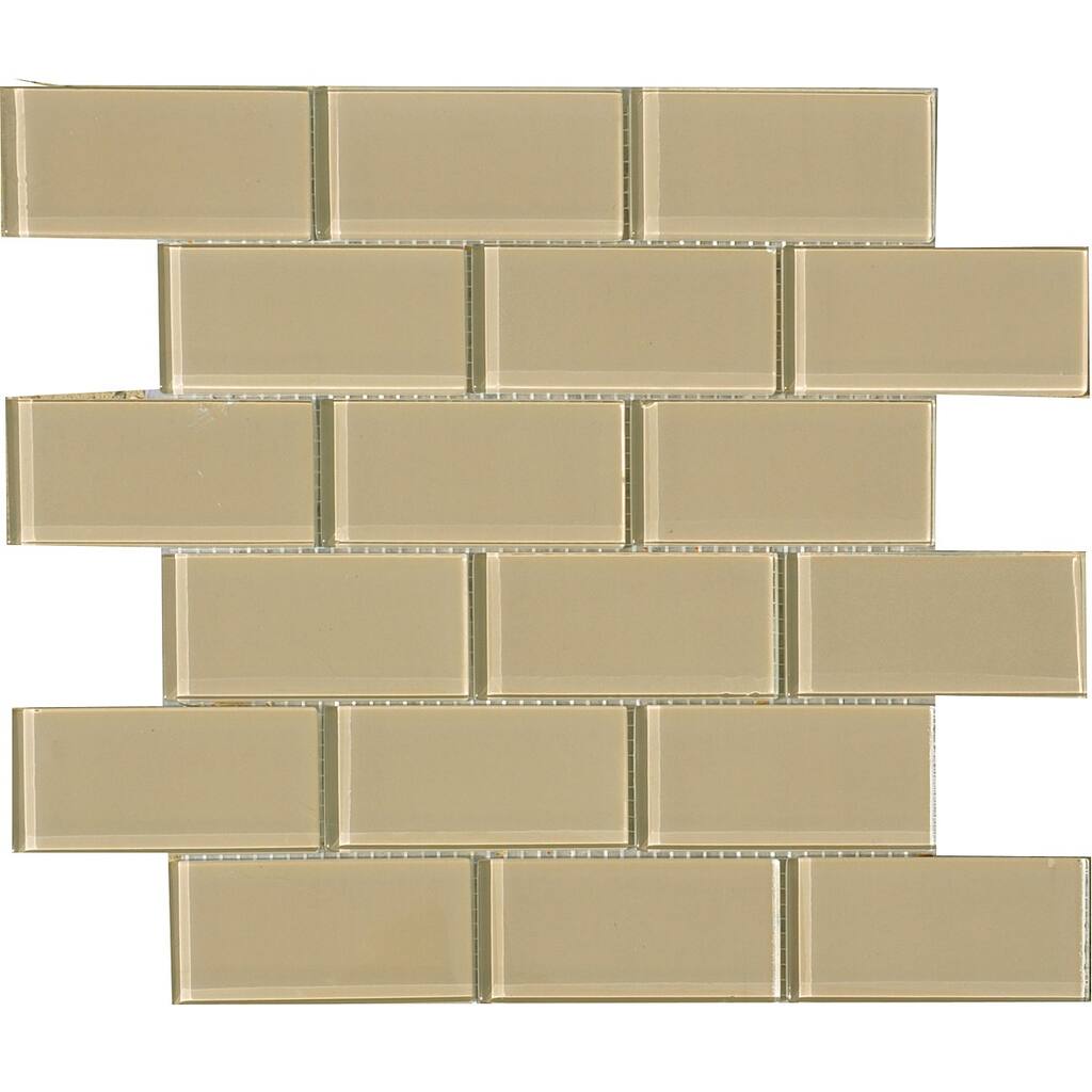 Fawn 2 x 4-inch Shiny Glass Tiles (Pack of 11)