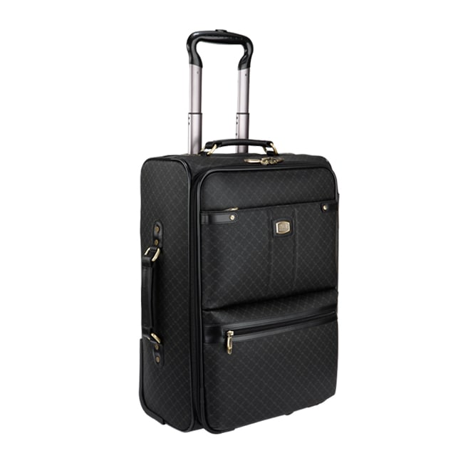 Rioni Signature Black Designer 21 inch Carry On Wheeled Upright