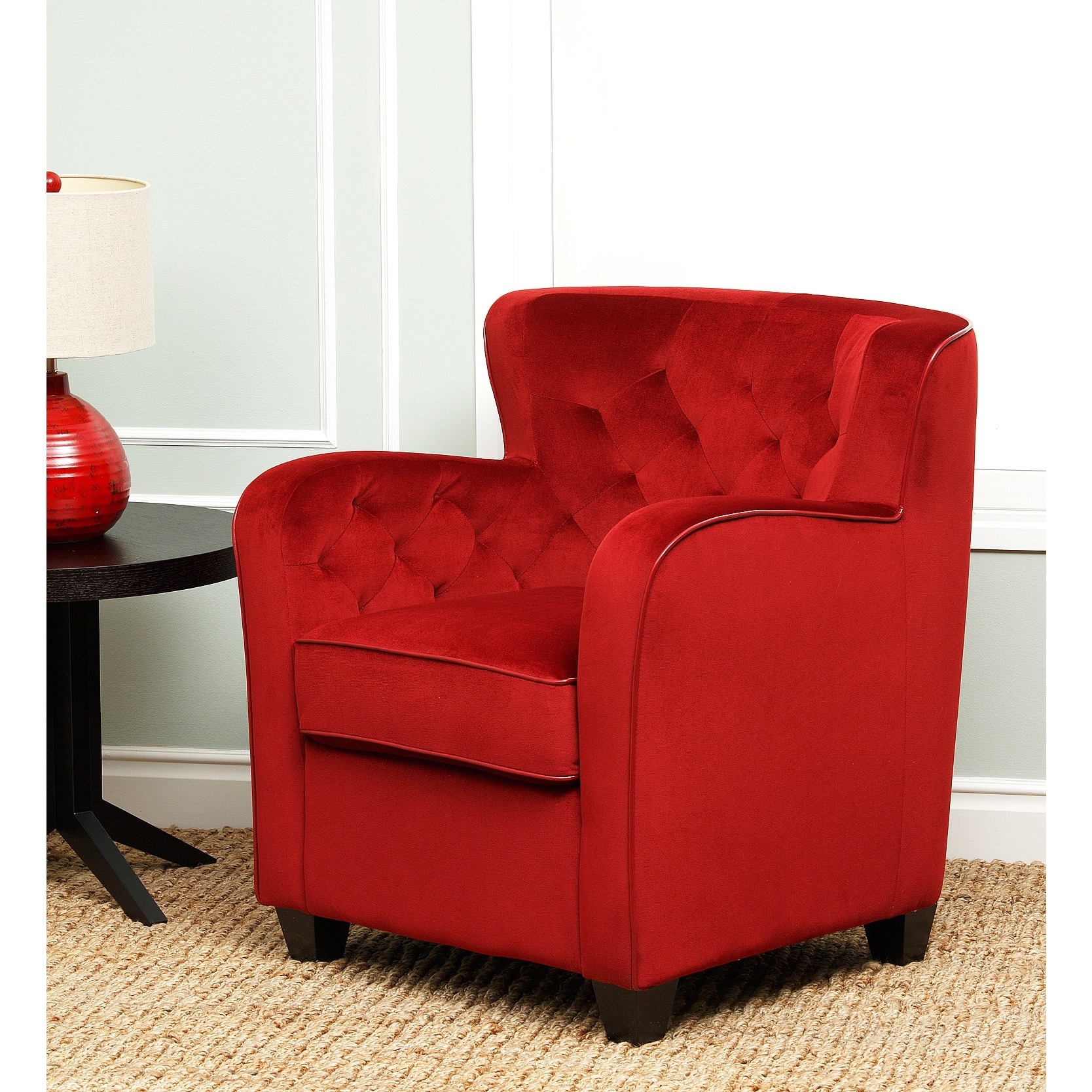 Abbyson Living Messana Ruby Red Microsuede Armchair