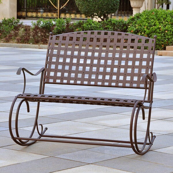 International Caravan Santa Fe Nailhead Double Rocking Loveseat