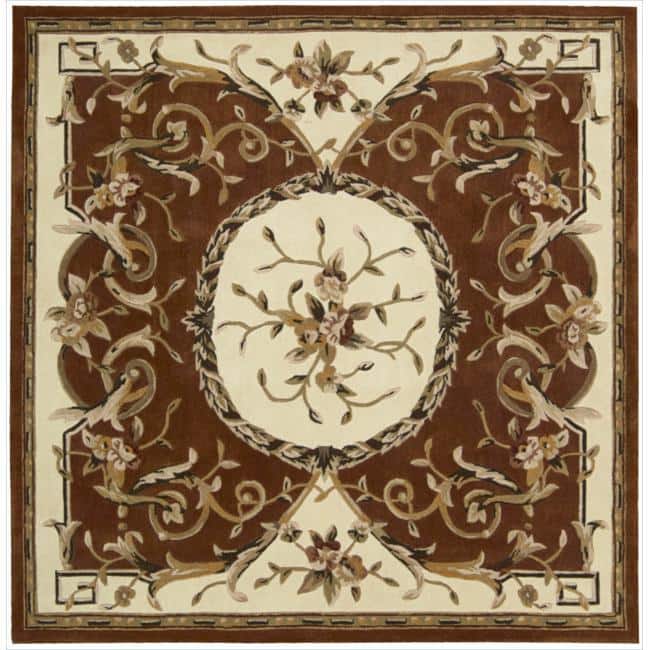 Nourison Hand-tufted Persimmon Overland Street Rug (7' Square) - 7' Square