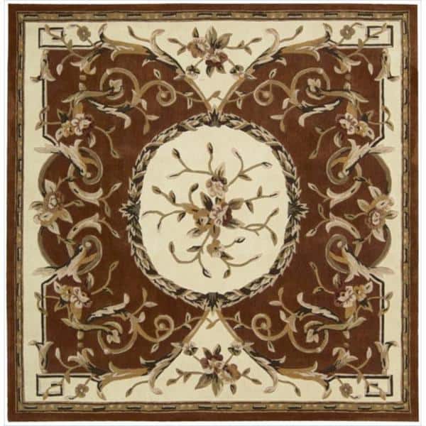 slide 2 of 2, Nourison Hand-tufted Persimmon Overland Street Rug (7' Square) - 7' Square