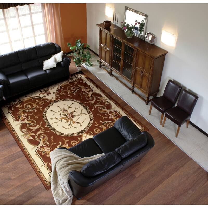 Nourison Hand-tufted Persimmon Overland Street Rug (7' Square) - 7' Square