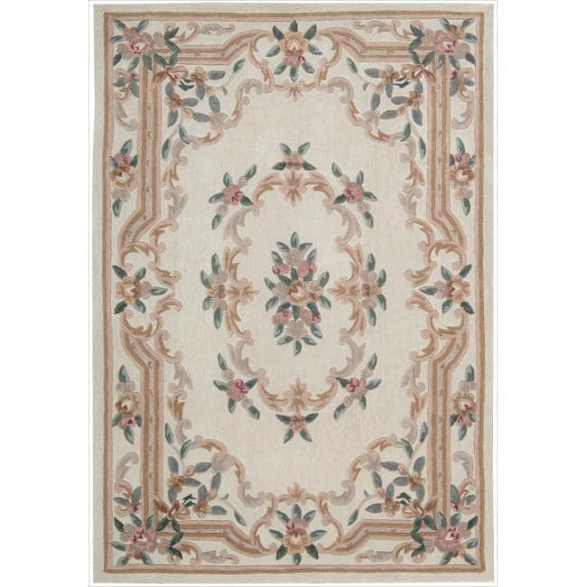 Floral Nourison Hand tufted Ivory Overland Street Rug (5 X 76)