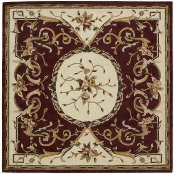 Nourison Hand tufted Burgundy Overland Street Rug (7' Square) Nourison Round/Oval/Square