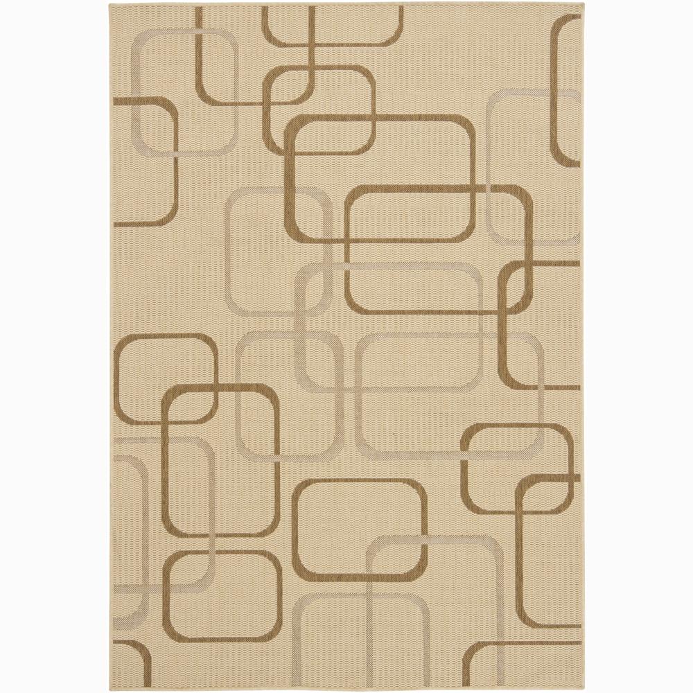 Mandara Beige Geometric Polypropylene Rug (5 X 8)