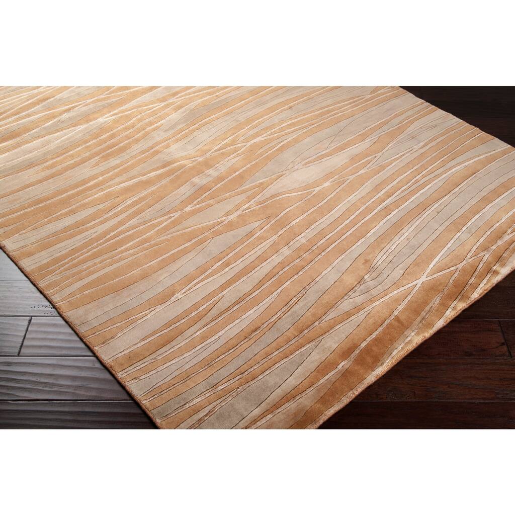 Hand-knotted Amberly Abstract Design Wool Area Rug - 2'6" x 10' Runner