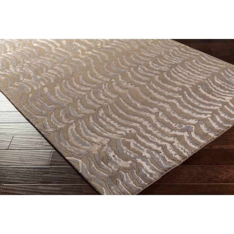 Hand-knotted Clermont Abstract Design Wool Area Rug - 4' x 6' - 4' x 6'