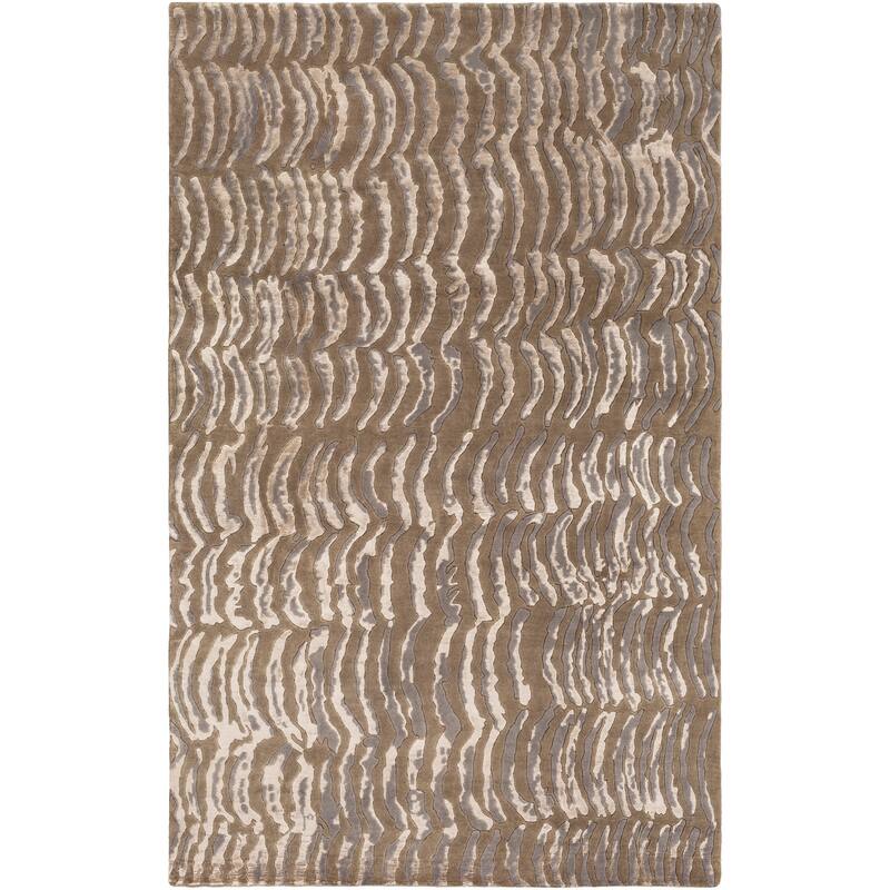 Hand-knotted Clermont Abstract Design Wool Area Rug - 4' x 6' - 4' x 6'