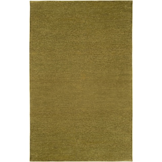 Hand-knotted Normandie Olive Green Wool Area Rug - 5' x 8'