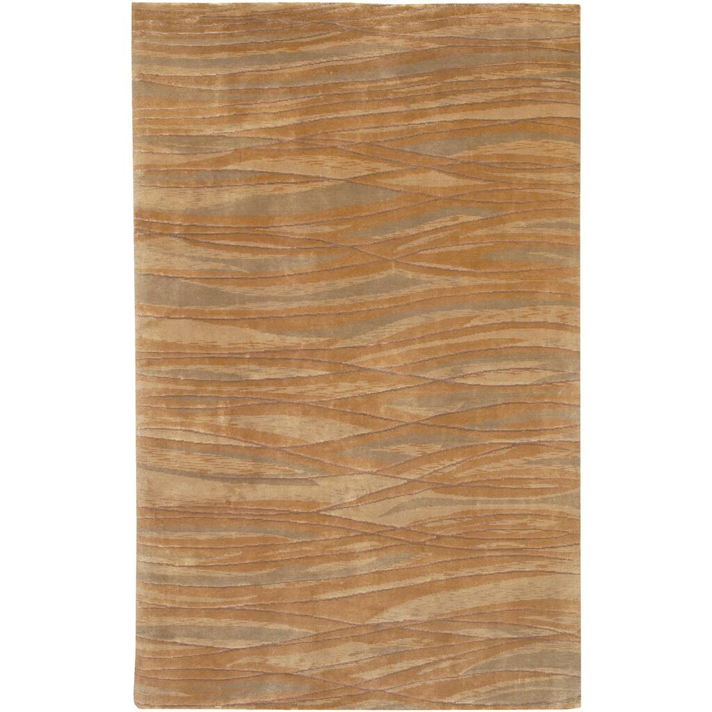 Hand-knotted Amberly Abstract Design Wool Area Rug - 4' x 6' - 4' x 6'