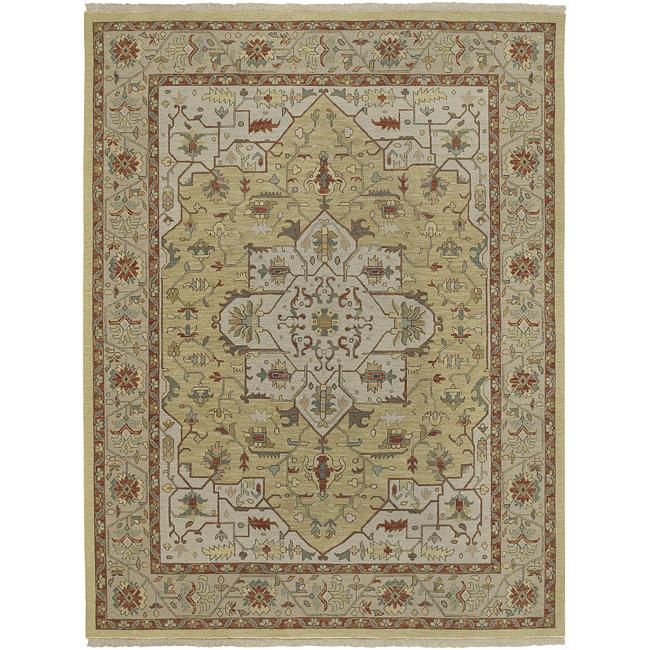Hand-knotted Serpentine Wool Rug (10' x 14')