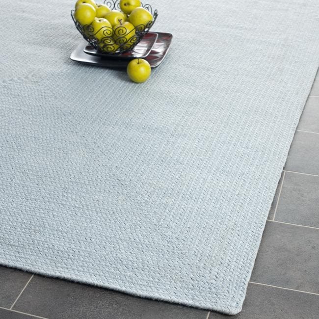 Reversible Cottage Lifestyle Light Blue Braided Rug (4 X 6)