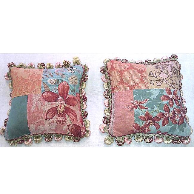 Corona Decor French Woven Orchid Decorative Pillows (Set of 2)