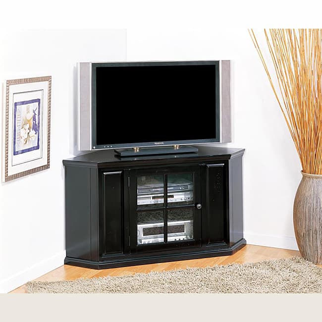 Rubbed Black 46-inch Corner TV Stand & Media Console