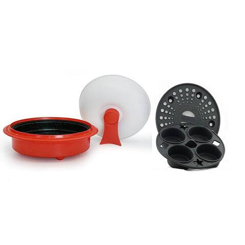 Microhearth Red 1.5-quart Covered Nonstick 4-piece Everyday Pan Set