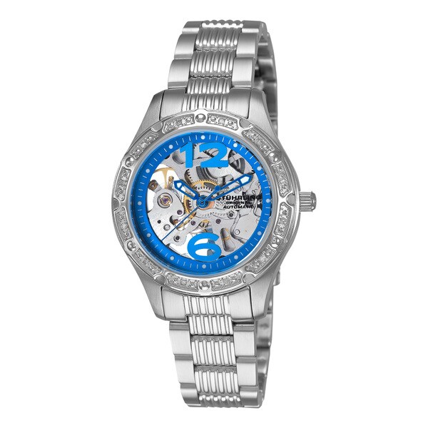 stuhrling women's skeleton watch
