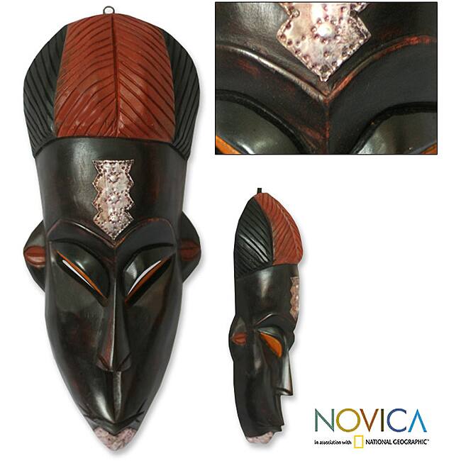 Sese Wood 'Recognition' African Mask (Ghana) - Brown