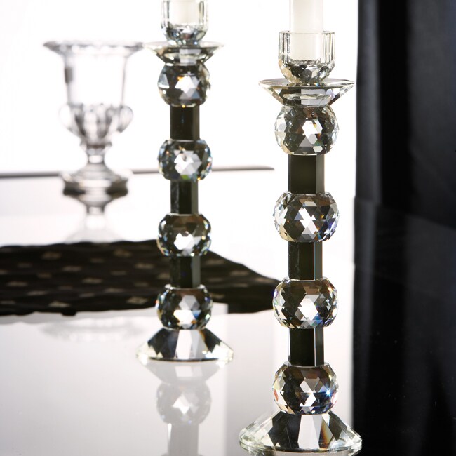 Fifth Avenue Crystal Zermat Set of 2 Black Candle Holders - 13802697 ...
