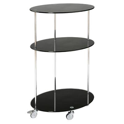 Veronica Black/ Chrome Monitor Cart