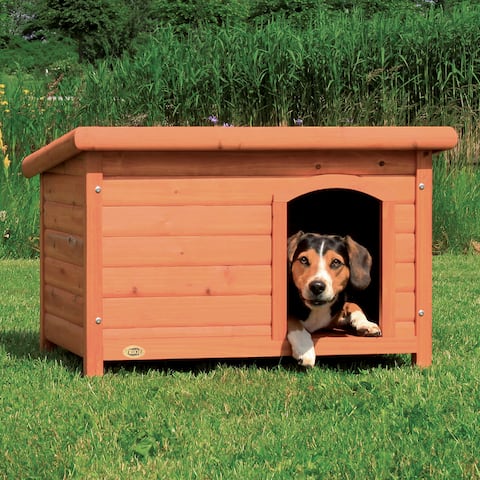 Trixie Natura Medium Weatherproof Flat-roof Glazed-pine Doghouse