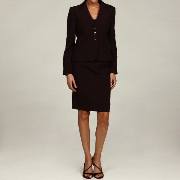 2 piece black skirt suit