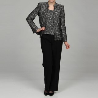 Kasper Women's Silver Multi 3-piece Pant Suit - Overstock Shopping ...