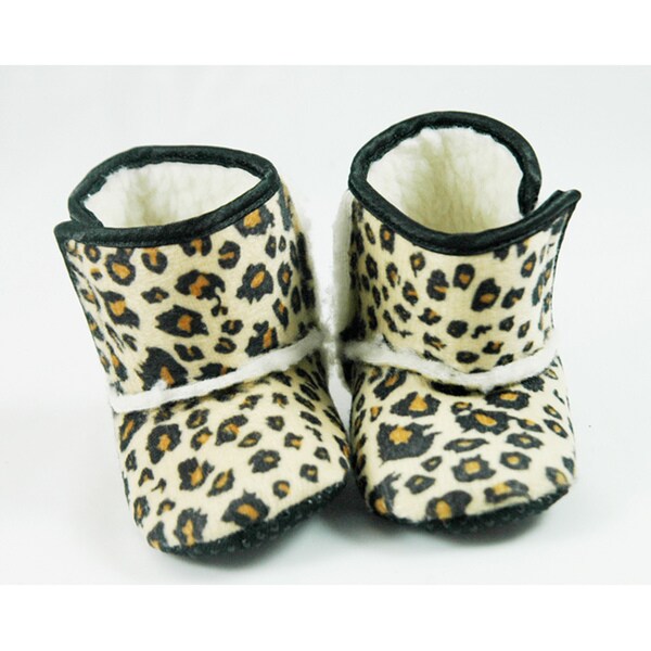 Shop Brown Leopard Infant Girl's Crib Boots - Free Shipping On Orders ...