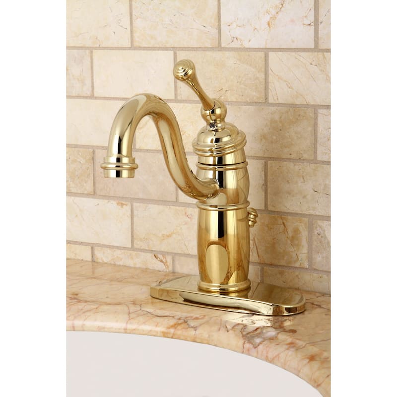 Kingston Brass Victorian Centerset Polished Brass Bathroom Faucet - Brown