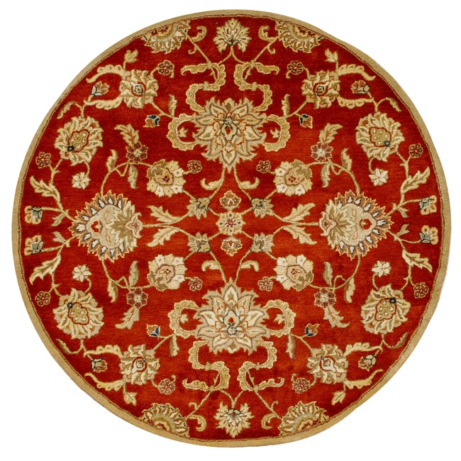 Alliyah Handmade Rusty Orange New Zealand Blend Wool Rug (6 Round)