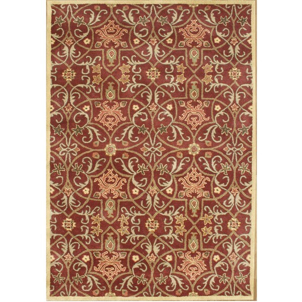 Alliyah Handmade Burgundy New Zealand Blend Wool Rug (4' x 6') Free