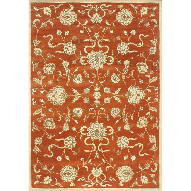 Alliyah Handmade Rusty Orange New Zealand Blend Wool Rug (10 X 12)