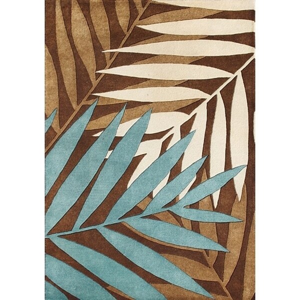 Alliyah Handmade Brown New Zealand Blend Wool Rug - 5' x 8'