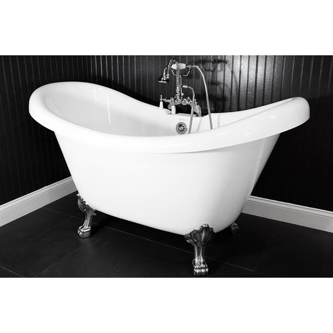 Spa Collection 73-inch Double-slipper Clawfoot Tub and Faucet Pack