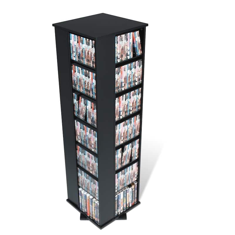 Large 4-sided Spinning Media Tower - Black