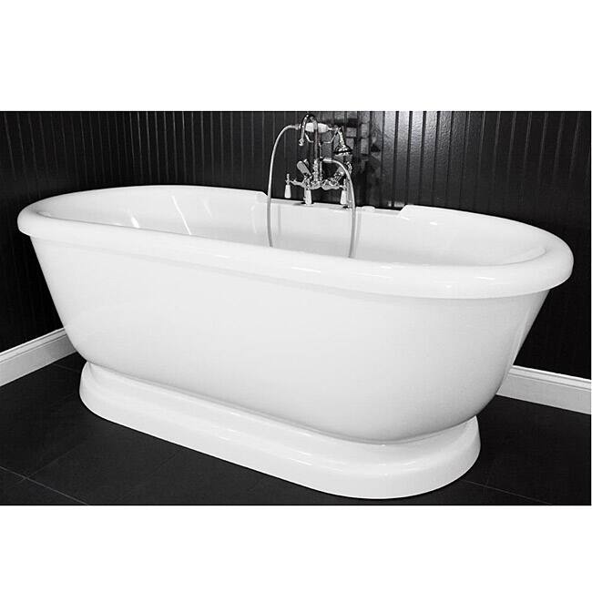 Spa Collection 75-inch Air Massage Double-ended Pedestal Tub Package