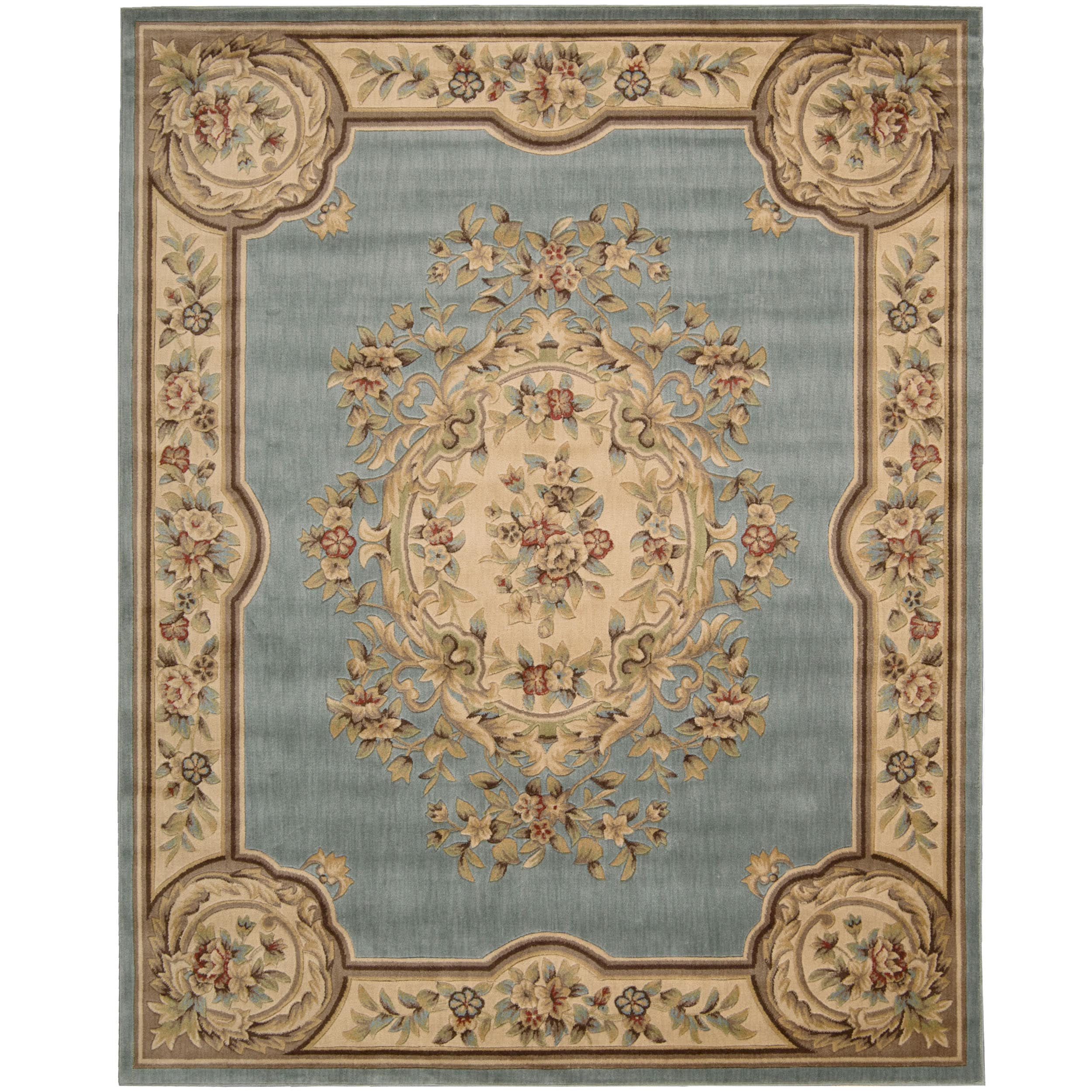 Nourison Chateau Light Blue Rug (79 X 99)