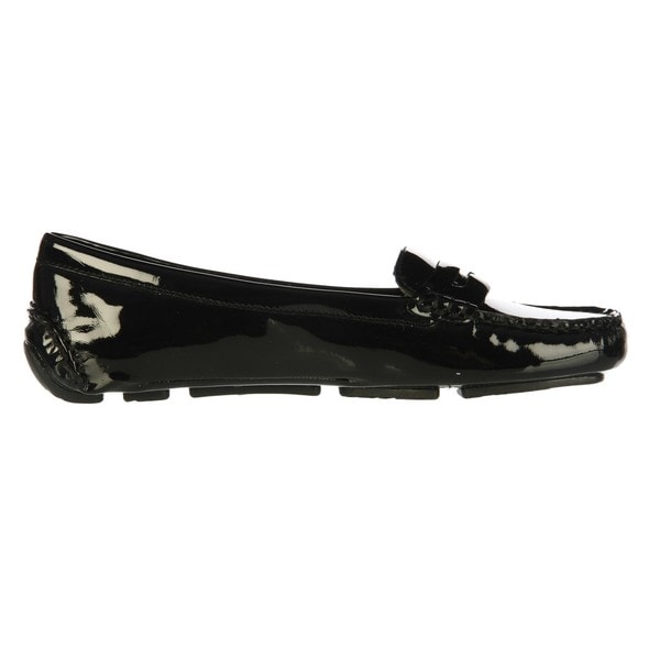 anne klein black patent loafers